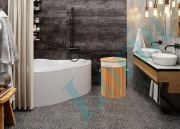 Lorin Katlanır Banyo Bambu Çamaşır Kirli Sepeti Oval