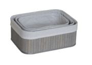 Çok Amaçlı Dekoratif Banyo Bambu 3 Lü Set Sepet